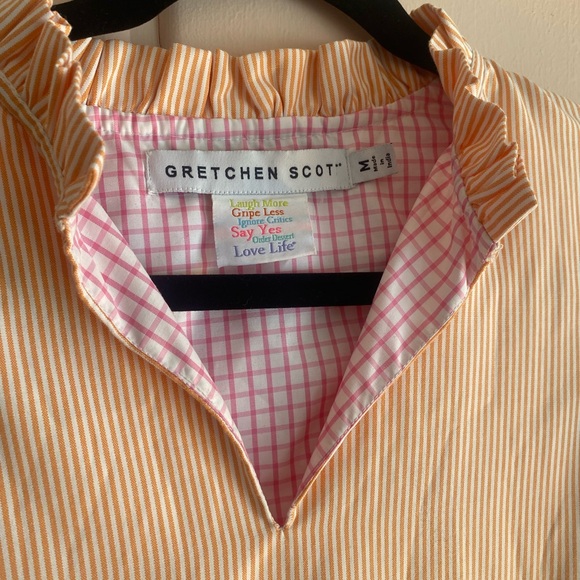 Gretchen Scott Designs Peach and Pink Striped dress szM - Picture 2 of 4